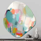 Pink Blue Minimalims Fludity IV - Asymmetric Metal Wall Art