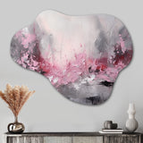 Evolving Shapes In Pink Marble V - Asymmetric Metal Wall Art