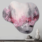 Evolving Shapes In Pink Marble V - Asymmetric Metal Wall Art