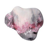 Evolving Shapes In Pink Marble V - Asymmetric Metal Wall Art