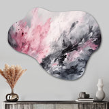 Evolving In Pink Grey Liquid Ink I - Asymmetric Metal Wall Art