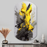 Yellow Grey Vibrant Swirls I - Asymmetric Metal Wall Art