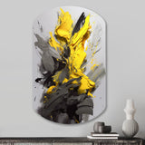 Yellow Grey Vibrant Swirls I - Asymmetric Metal Wall Art