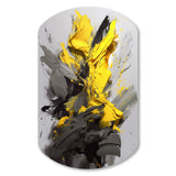 Yellow Grey Vibrant Swirls I - Asymmetric Metal Wall Art