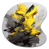 Yellow Grey Vibrant Swirls I - Asymmetric Metal Wall Art