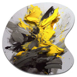 Yellow Grey Vibrant Swirls I - Asymmetric Metal Wall Art