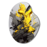 Yellow Grey Vibrant Swirls I - Asymmetric Metal Wall Art