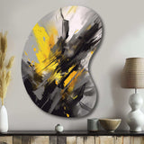 Yellow Grey Vibrant Swirls II - Asymmetric Metal Wall Art