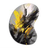 Yellow Grey Vibrant Swirls II - Asymmetric Metal Wall Art