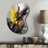 Yellow Grey Vibrant Swirls II - Asymmetric Metal Wall Art