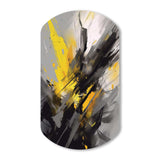 Yellow Grey Vibrant Swirls II - Asymmetric Metal Wall Art