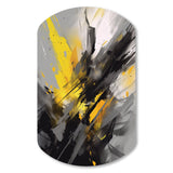 Yellow Grey Vibrant Swirls II - Asymmetric Metal Wall Art