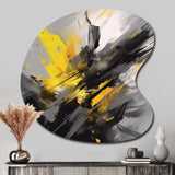 Yellow Grey Vibrant Swirls II - Asymmetric Metal Wall Art