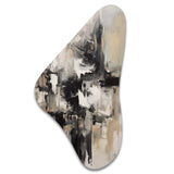 Grey Black Inner Worlds Of Marble II - Asymmetric Metal Wall Art