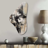 Grey Black Inner Worlds Of Marble II - Asymmetric Metal Wall Art