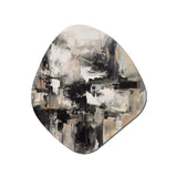 Grey Black Inner Worlds Of Marble II - Asymmetric Metal Wall Art