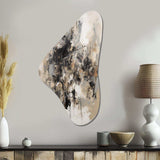 Grey Black Inner Worlds Of Marble III - Asymmetric Metal Wall Art