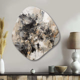 Grey Black Inner Worlds Of Marble III - Asymmetric Metal Wall Art