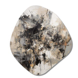 Grey Black Inner Worlds Of Marble III - Asymmetric Metal Wall Art