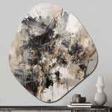 Grey Black Inner Worlds Of Marble III - Asymmetric Metal Wall Art