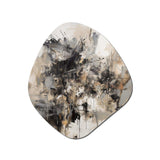 Grey Black Inner Worlds Of Marble III - Asymmetric Metal Wall Art