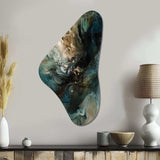 Green Black Inner Worlds Of Marble I - Asymmetric Metal Wall Art