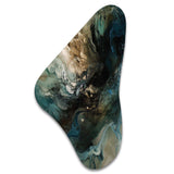 Green Black Inner Worlds Of Marble I - Asymmetric Metal Wall Art