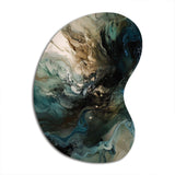 Green Black Inner Worlds Of Marble I - Asymmetric Metal Wall Art