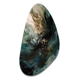 Green Black Inner Worlds Of Marble I - Asymmetric Metal Wall Art