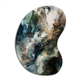 Green Black Inner Worlds Of Marble III - Asymmetric Metal Wall Art