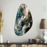 Green Black Inner Worlds Of Marble III - Asymmetric Metal Wall Art