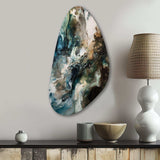 Green Black Inner Worlds Of Marble III - Asymmetric Metal Wall Art