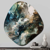 Green Black Inner Worlds Of Marble III - Asymmetric Metal Wall Art