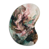 Pink Green Inner Worlds Of Marble III - Asymmetric Metal Wall Art