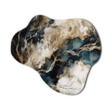 Blue Beige Marbled Dreamscape I - Asymmetric Metal Wall Art