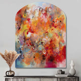 Orange Red Marbled Dreamscape I - Asymmetric Metal Wall Art