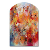 Orange Red Marbled Dreamscape I - Asymmetric Metal Wall Art