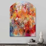 Orange Red Marbled Dreamscape I - Asymmetric Metal Wall Art