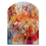 Orange Red Marbled Dreamscape I - Asymmetric Metal Wall Art