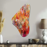 Orange Red Marbled Dreamscape I - Asymmetric Metal Wall Art