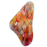 Orange Red Marbled Dreamscape I - Asymmetric Metal Wall Art