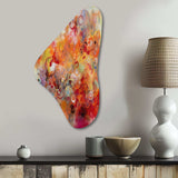 Orange Red Marbled Dreamscape I - Asymmetric Metal Wall Art