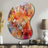 Orange Red Marbled Dreamscape I - Asymmetric Metal Wall Art