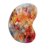 Orange Red Marbled Dreamscape I - Asymmetric Metal Wall Art