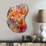 Orange Red Marbled Dreamscape I - Asymmetric Metal Wall Art