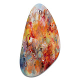 Orange Red Marbled Dreamscape I - Asymmetric Metal Wall Art