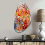 Orange Red Marbled Dreamscape I - Asymmetric Metal Wall Art