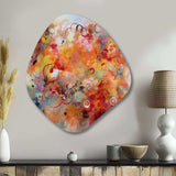 Orange Red Marbled Dreamscape I - Asymmetric Metal Wall Art