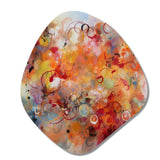 Orange Red Marbled Dreamscape I - Asymmetric Metal Wall Art