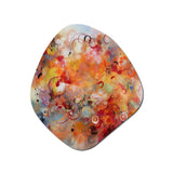 Orange Red Marbled Dreamscape I - Asymmetric Metal Wall Art